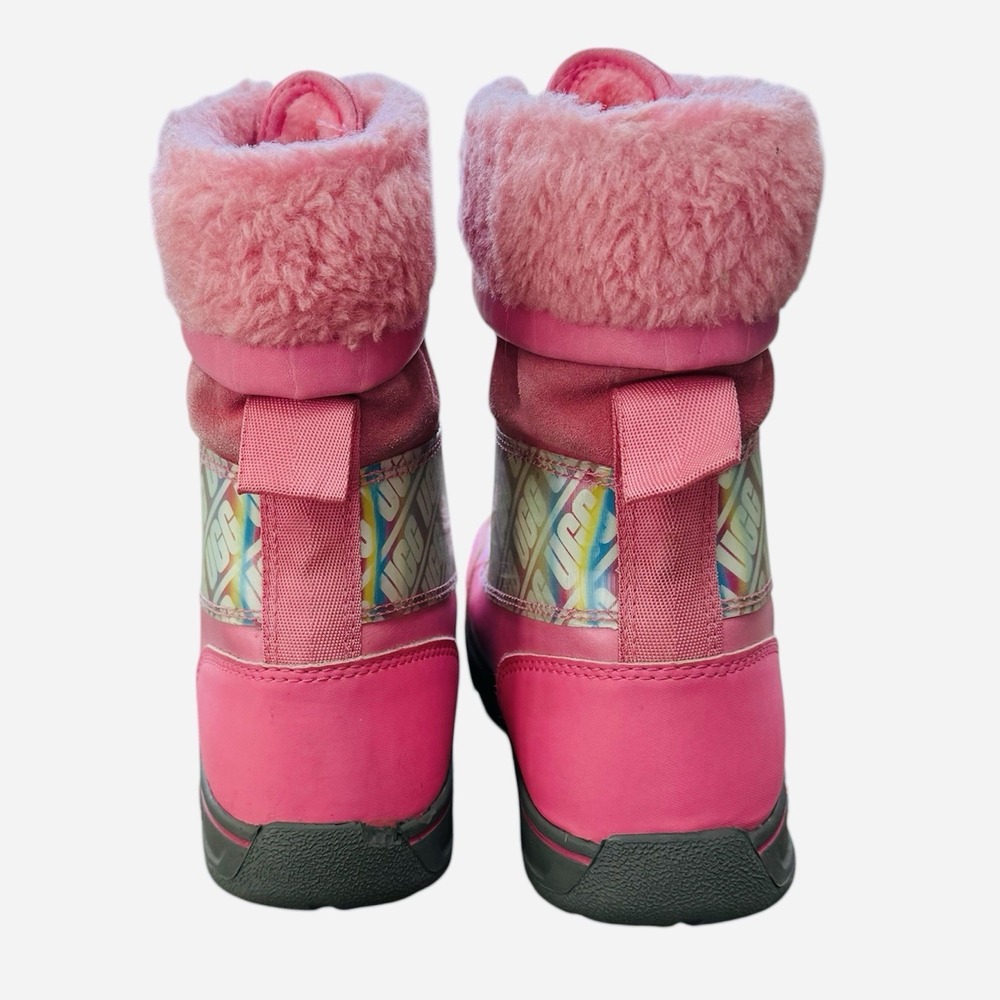 Ugg Kids Butte II Chromatic Boots Pink‎ Faux Fur Holographic - Picture 4 of 10